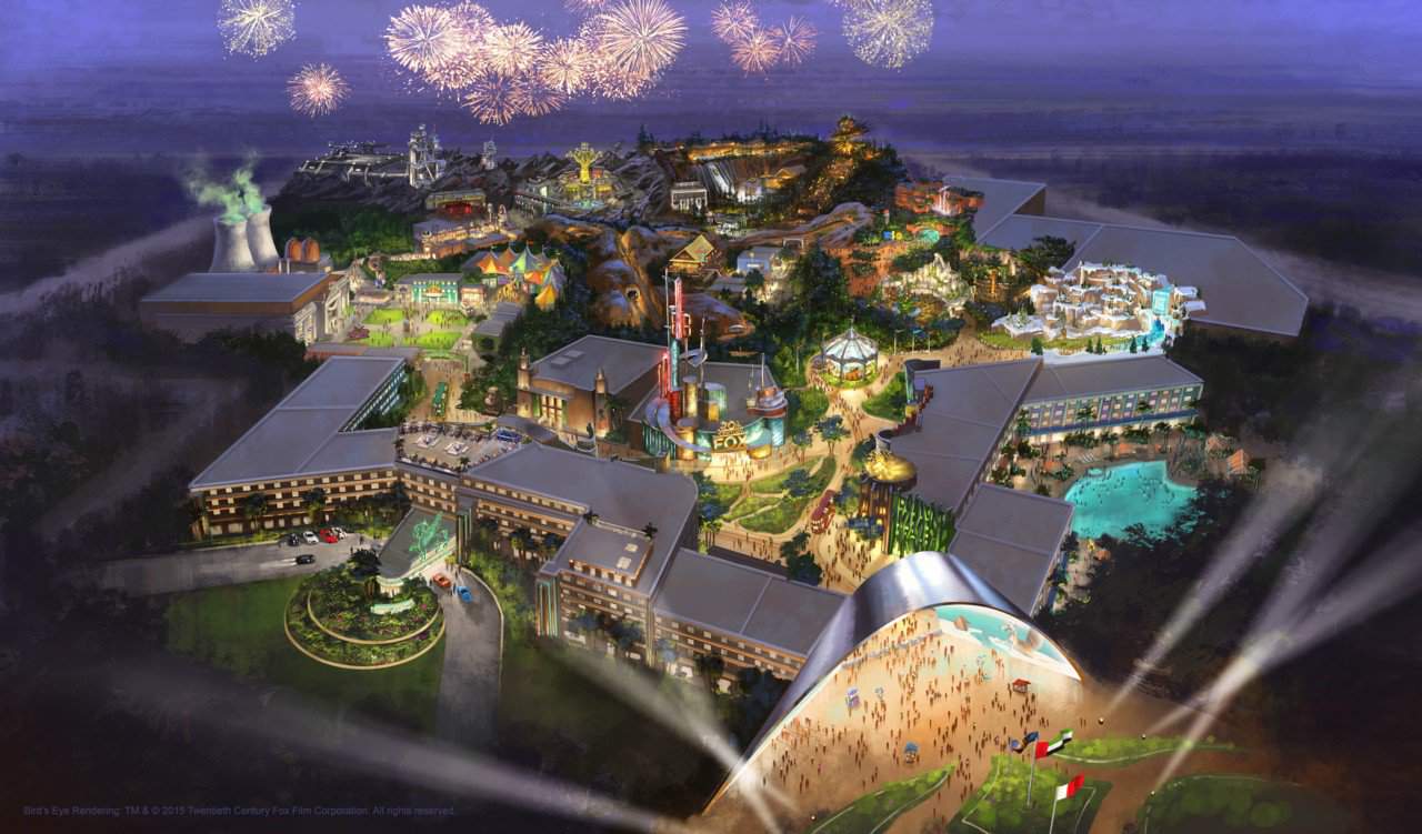 birds eye view of the Fox Dubai theme park