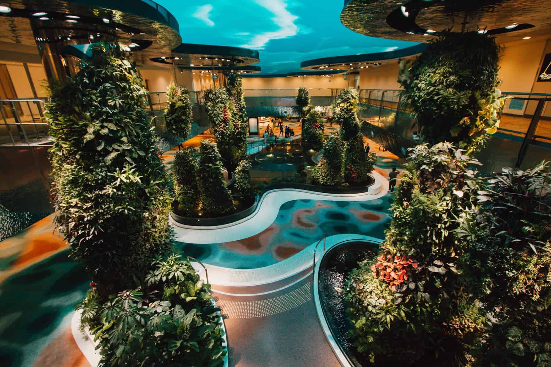 Looking down from Dreamscape, immersive experience at Changi Airport